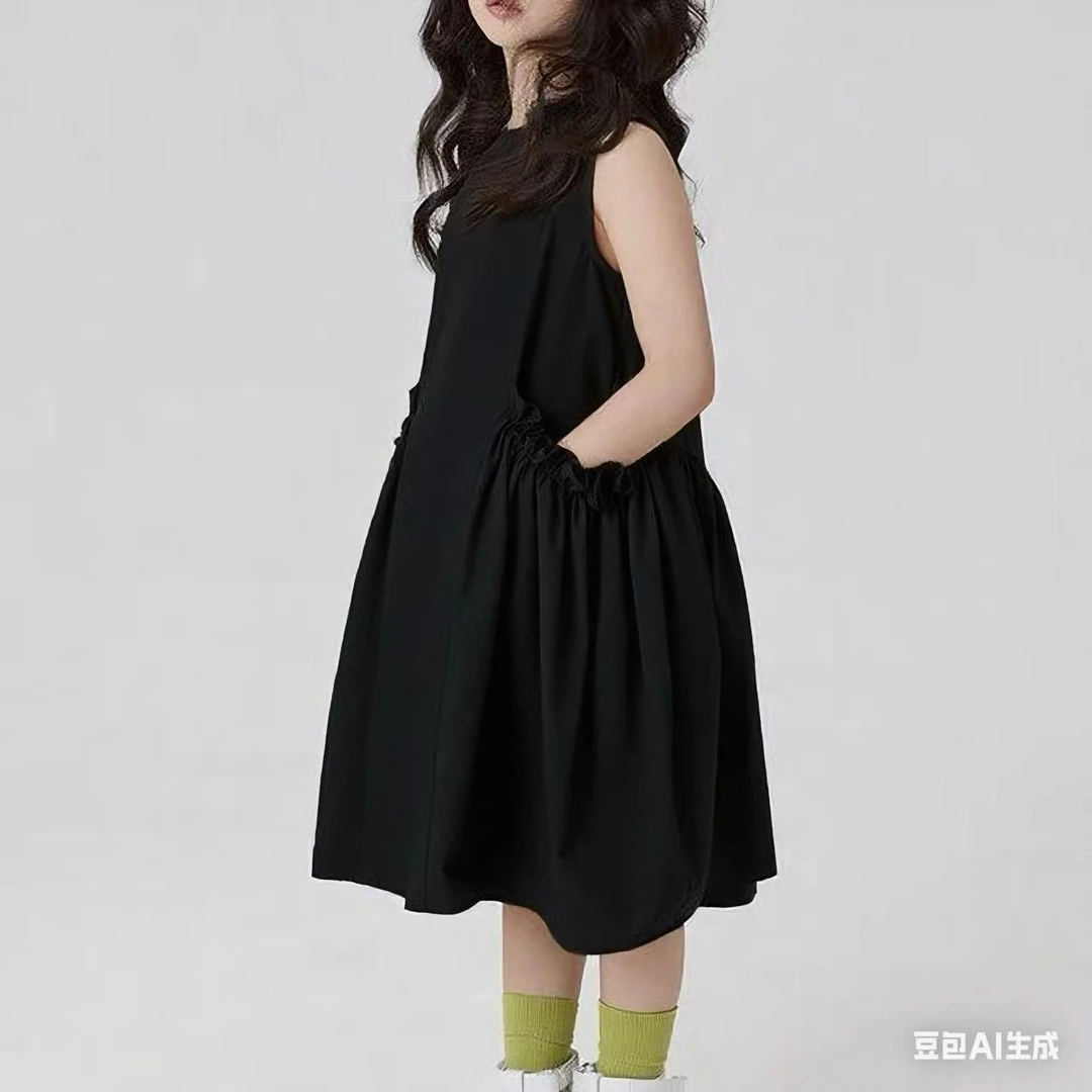 季末清货亏本出！女童轻奢小众高端无袖连衣裙夏季2025新款沙滩裙