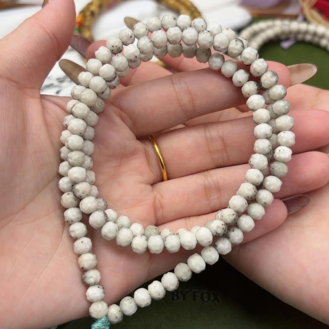 手串星月菩提5.8二次圆无相108❗️大留白❗️玉化糯冰石玉料❗️