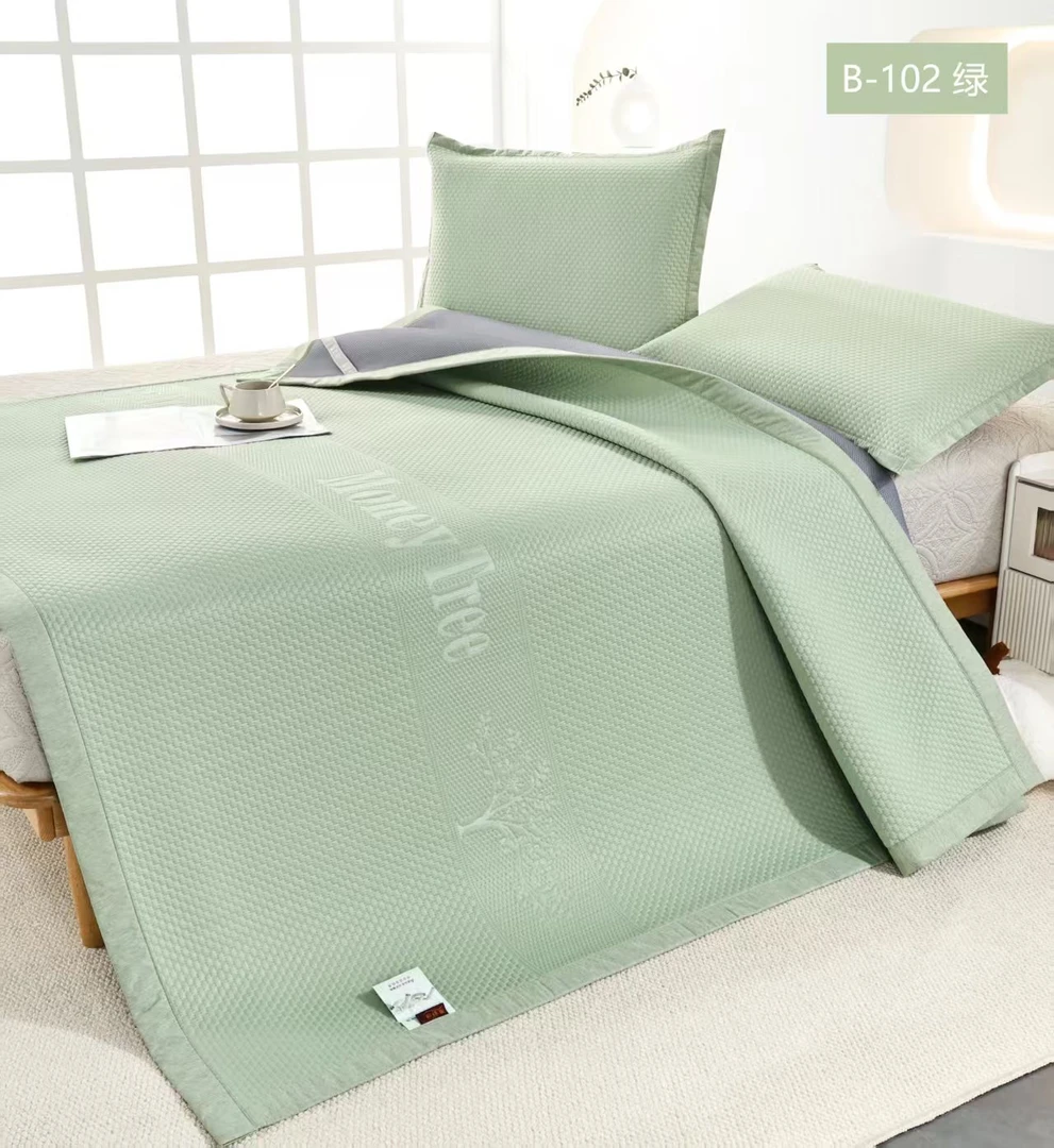 【发财树】乙伦凉感冰豆豆凉席三件套软席子可机洗可水洗床笠款