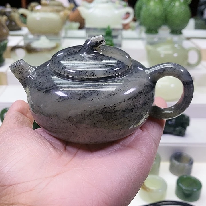 和田玉未镶嵌挂件A*C茶壶