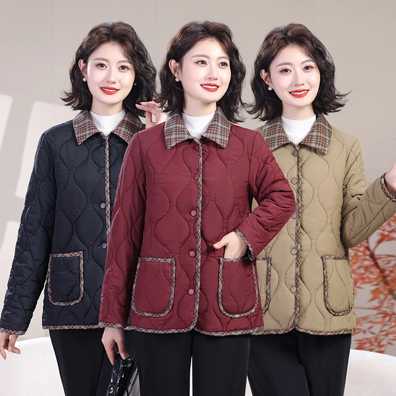 中老年棉袄女冬季妈妈棉服2025新款秋冬装外套洋气加绒加厚小棉袄