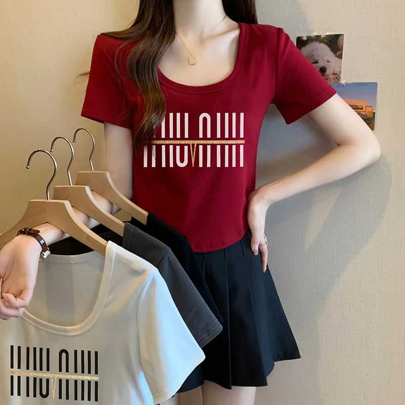 芷蕾大码夏季2025年新款正肩短袖T恤胖mm显瘦遮肚半袖上衣体恤女