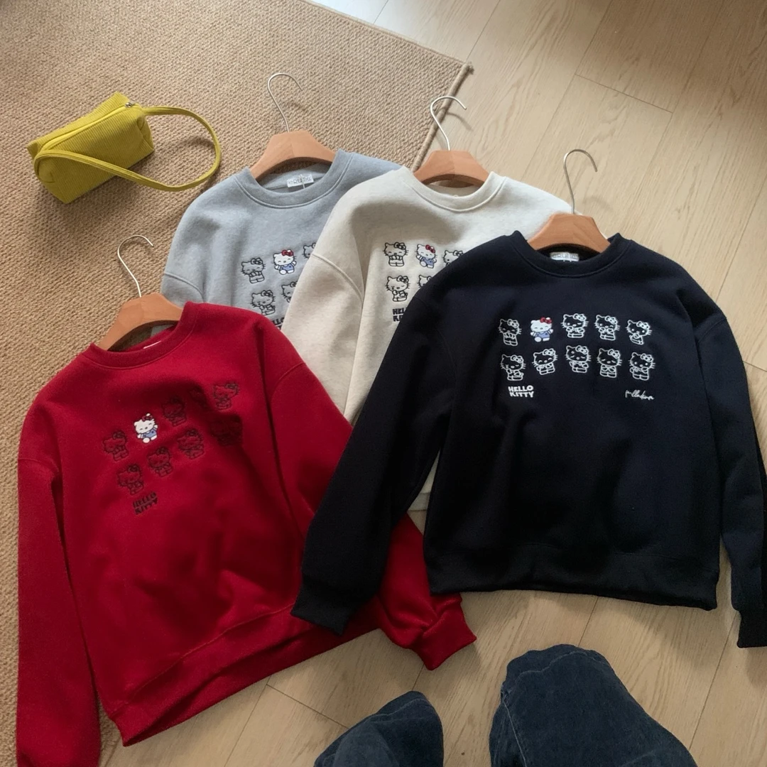 Kitty 表情包刺绣加绒卫衣 9800