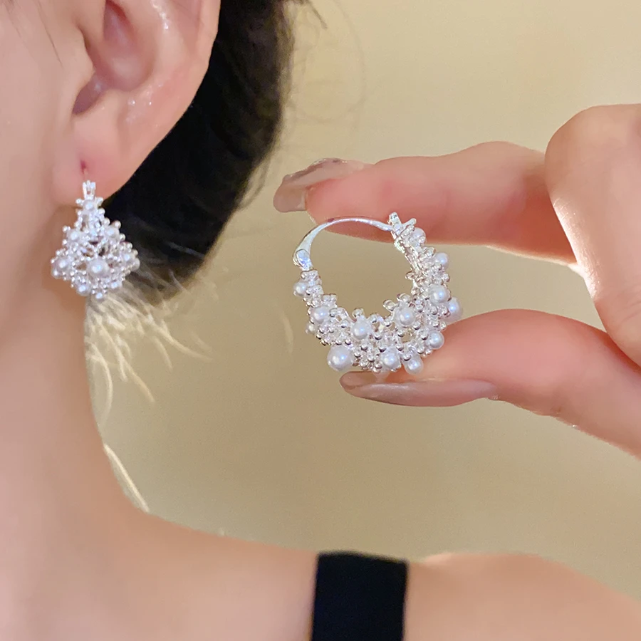 铜合金耳饰 法式复古宫廷风耳扣小众轻奢高级感时尚百搭耳环A426