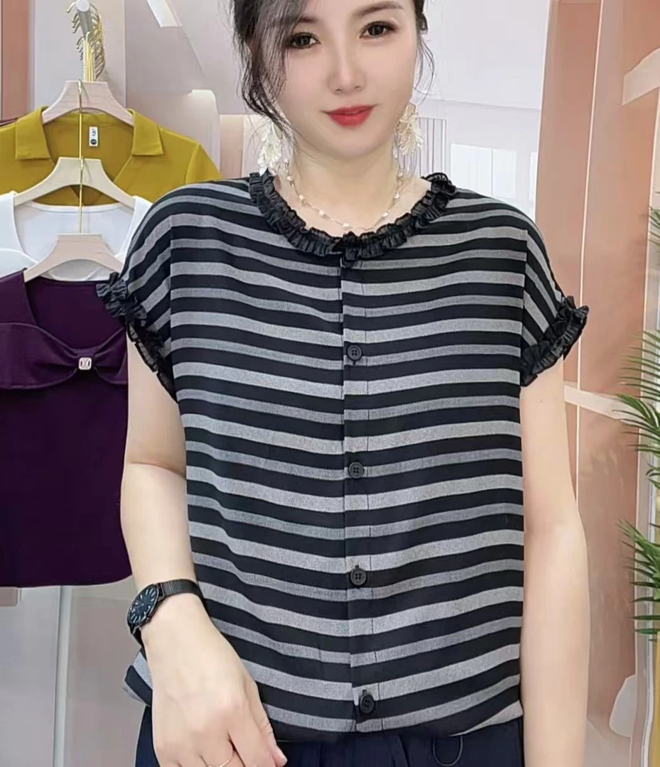 新品夏季半袖透气修身百搭洋气女神打底上衣小衫#5280