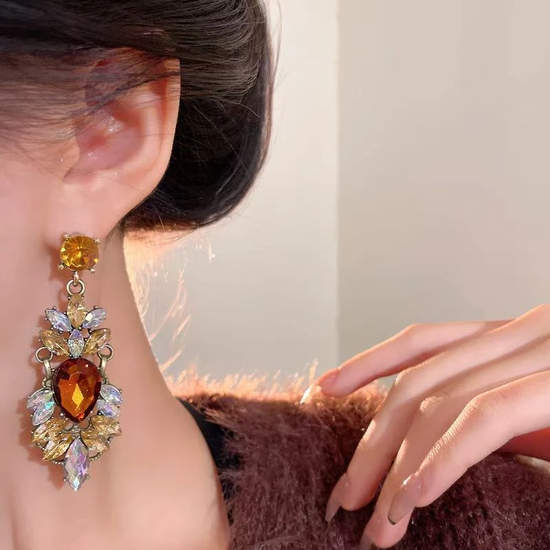 铜合金耳饰 【592】vintage复古欧美ins风做旧耳环夸张重工耳钉耳饰