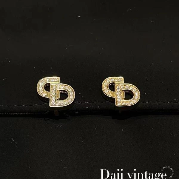95新 DIOR/迪奥 大吉中古/Dior迪奥满钻耳夹