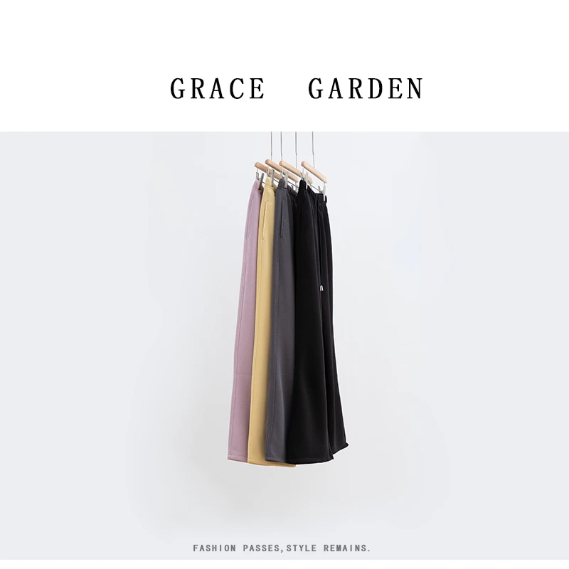 GRACE GARDEN【三明治！】松紧腰抽绳直筒休闲卫裤XXK5B0901