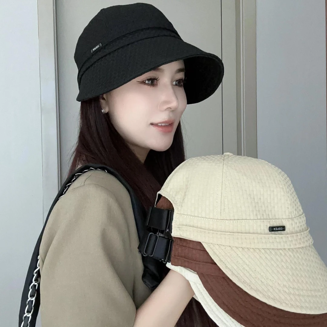 帽子女款2025新款春夏韩版百搭遮阳防晒渔夫帽大头围显脸小鸭舌帽