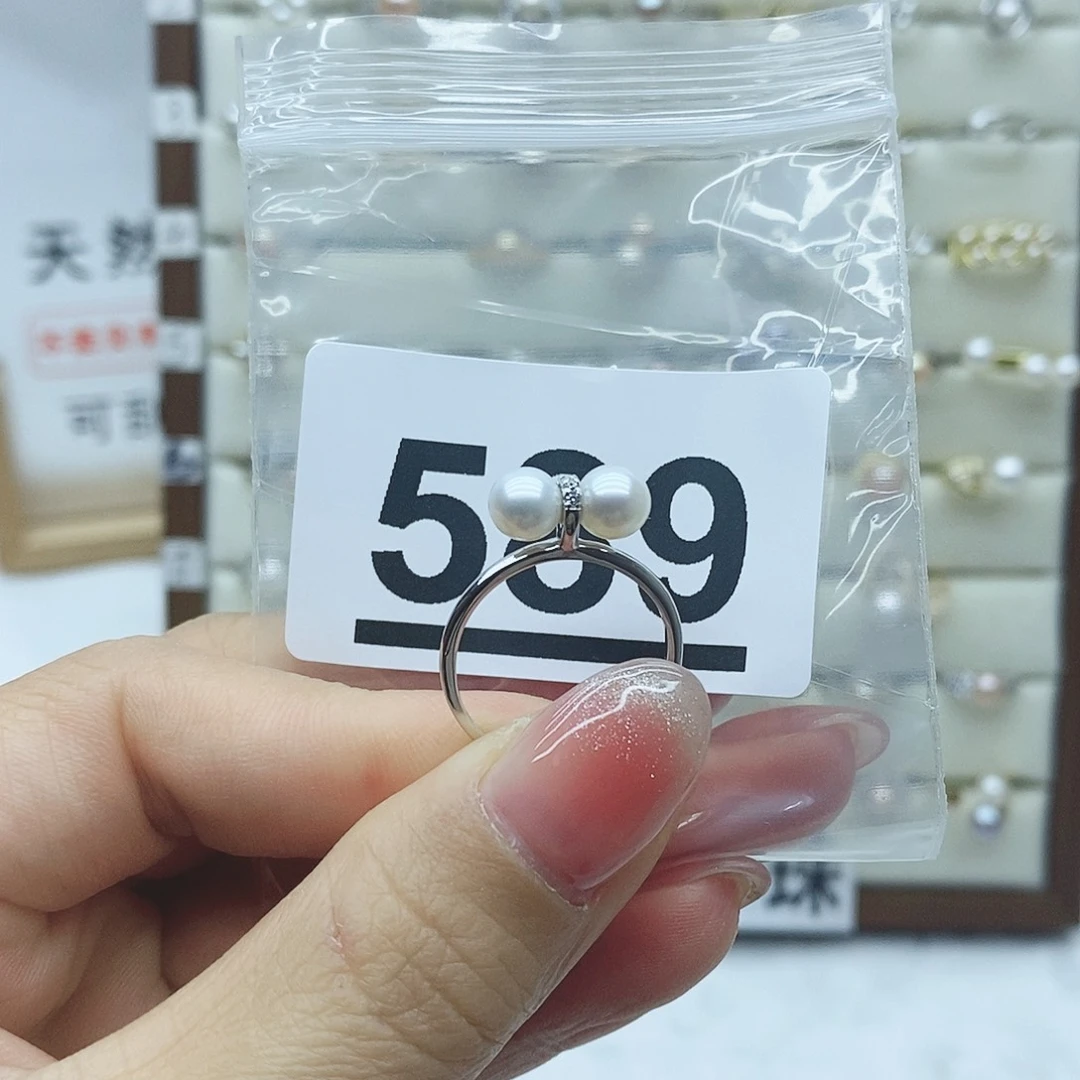 淡水珍珠戒指银S925镶嵌晓****胖589