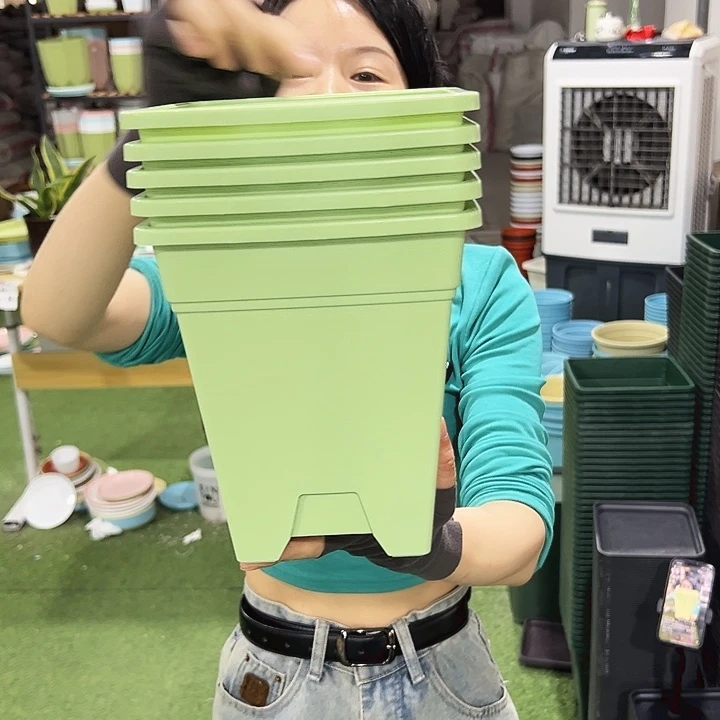 正品方盆口16高18果绿色5个无托