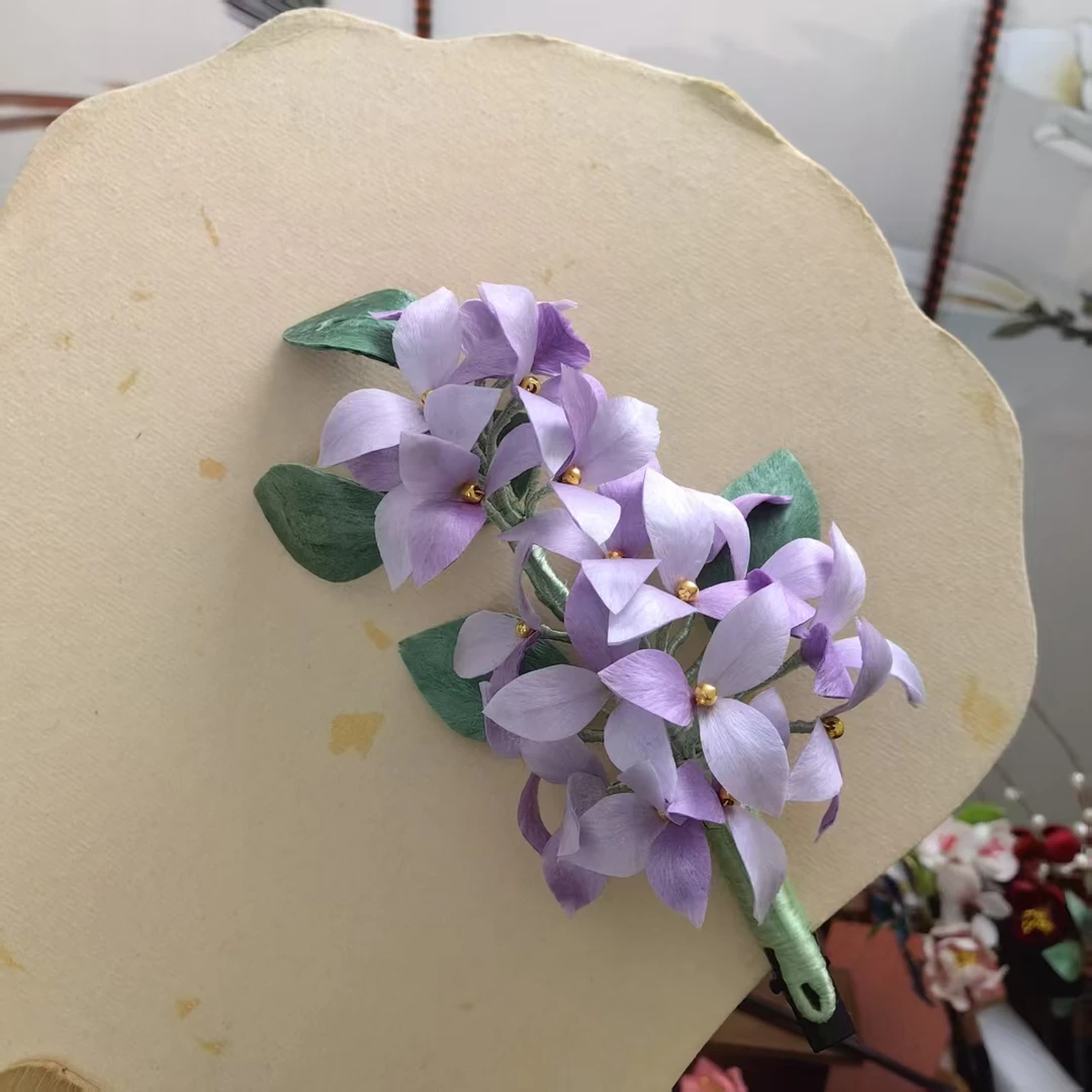 非遗绒花【绣球花】边夹古风汉服旗袍马面裙