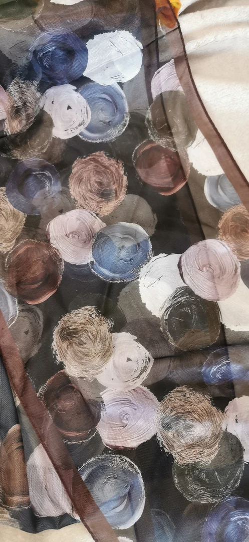 linda设计【薄款油画彩球飘带】轻薄舒适长条巾