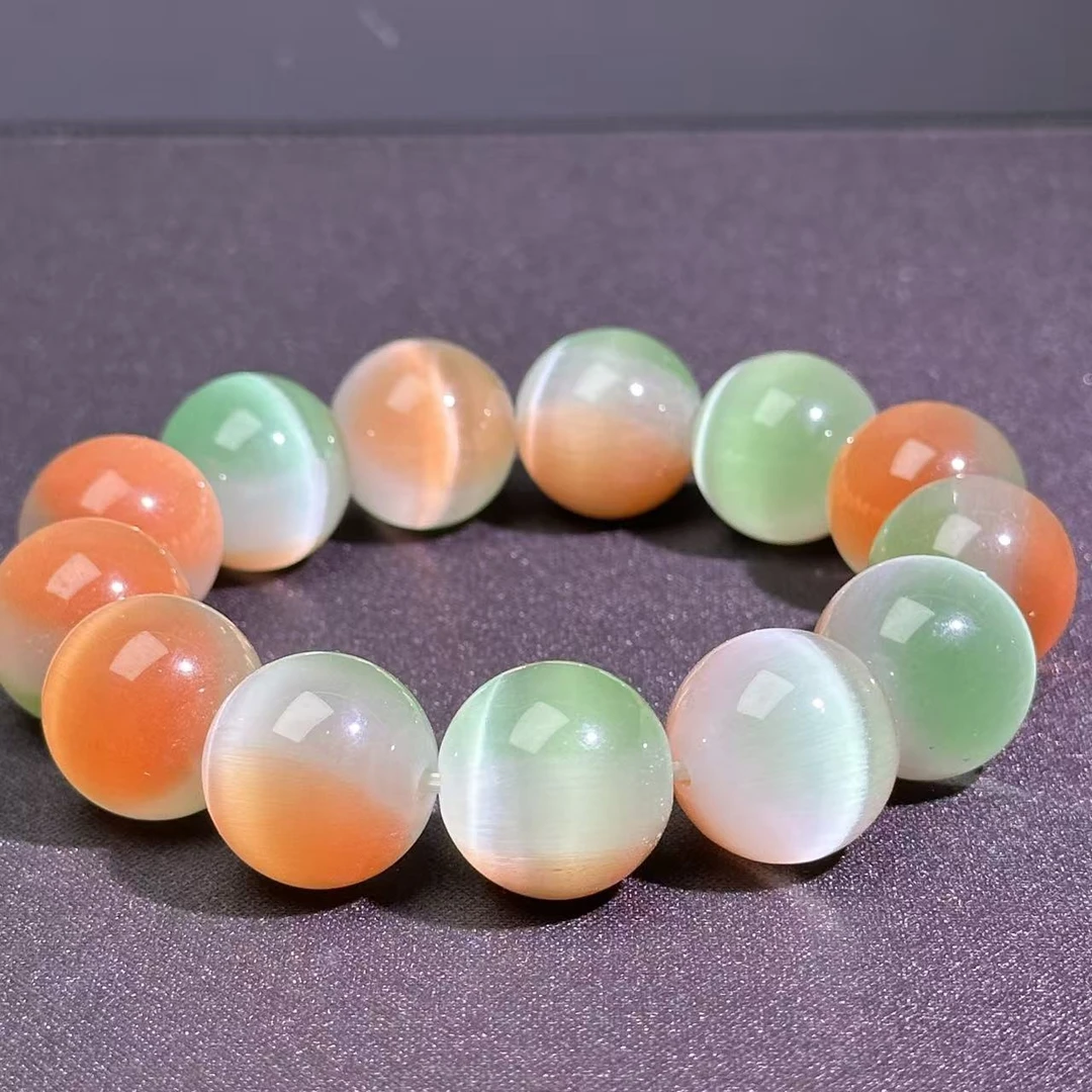 合成锆石手链 A40彩色手链气质简约风百搭橙色男女通用单圈