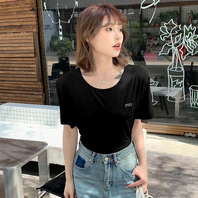 【玲姐专属】夏季云糯大领T小mi镶钻T恤女款FYZ