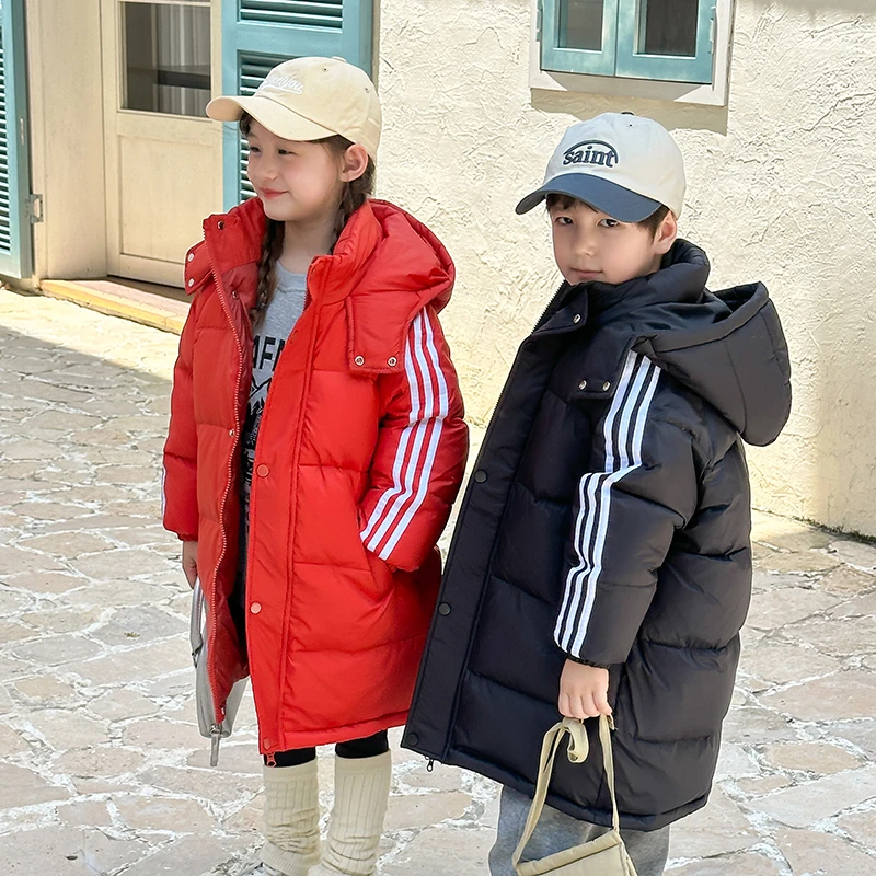 粉丝福利 中大童亲子装羽服男女童宝宝过膝中长款绒服保暖外套