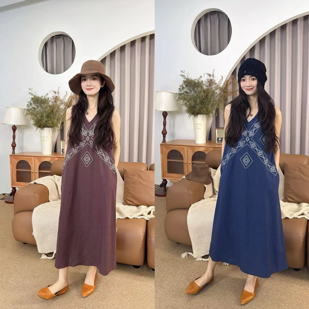 CHUN·「马丽法式刺绣连衣裙」气质时尚休闲日常百搭简约夏季显瘦复