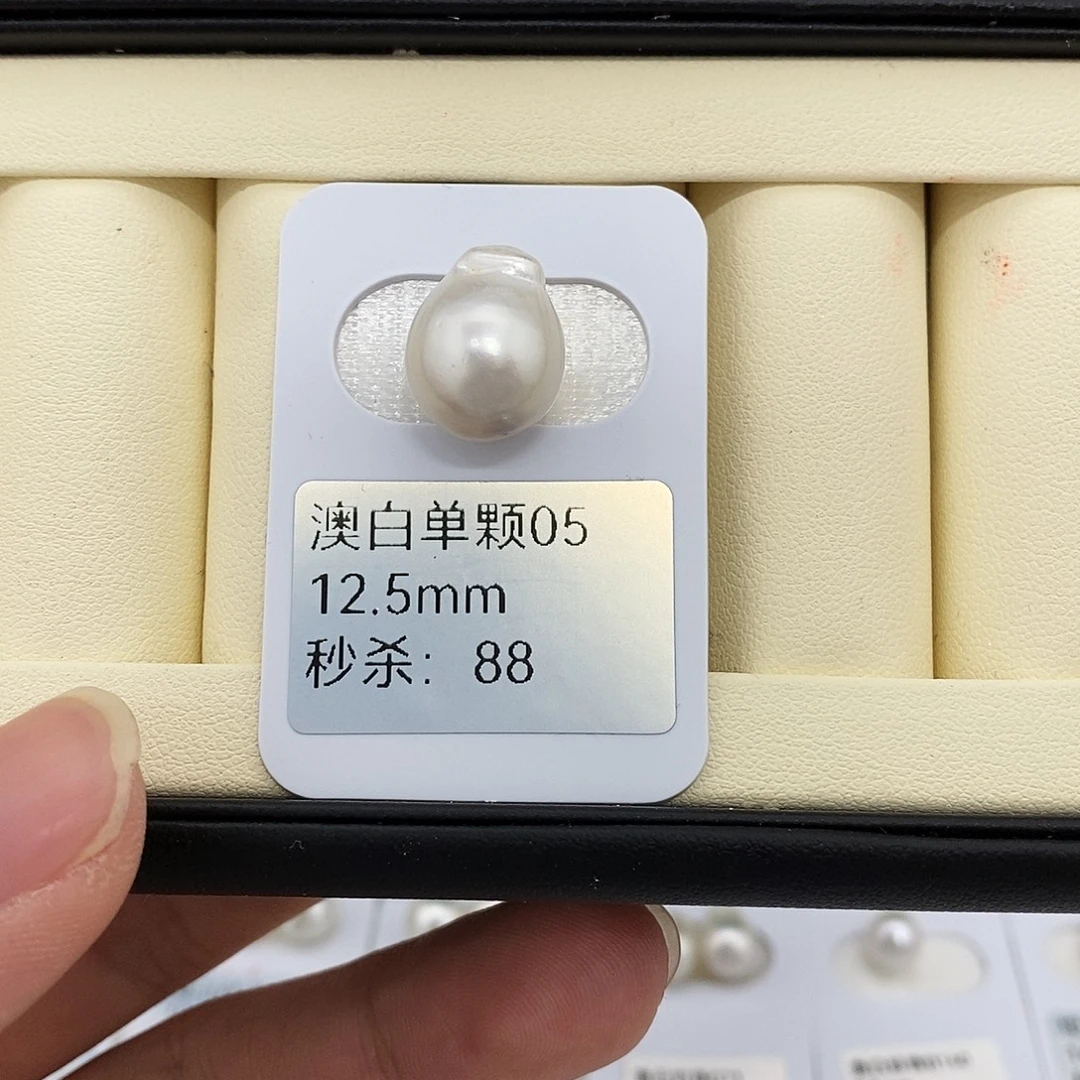 耳饰未镶嵌海水珍珠12.5澳白 无鉴赏