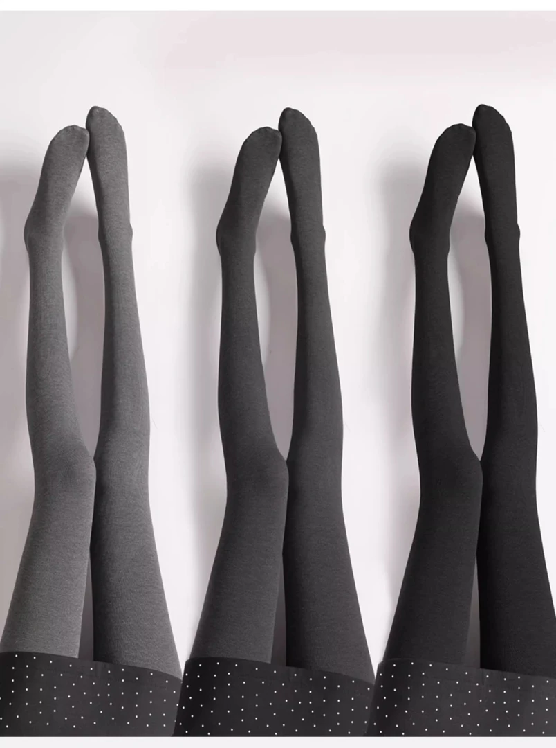 定制03寒桃显瘦竖条纹保暖秋冬加厚高腰外穿踩脚打底裤