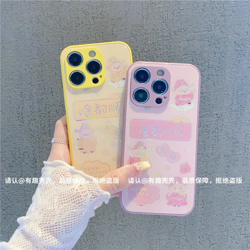 烫金玻璃壳适用苹果16/iphone/华为荣耀/OPPO/VIVO/小米手机壳潮