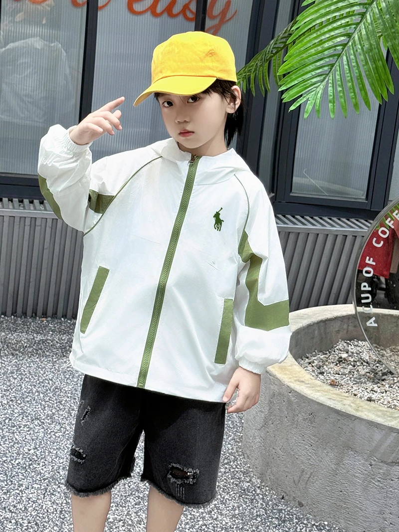 男女童冰丝防晒衣春夏新款儿童连帽薄外套户外防晒服男童防紫外线