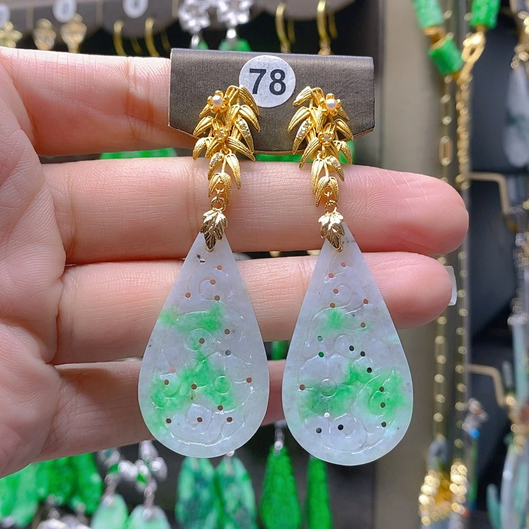 未镶嵌翡翠耳饰翡翠