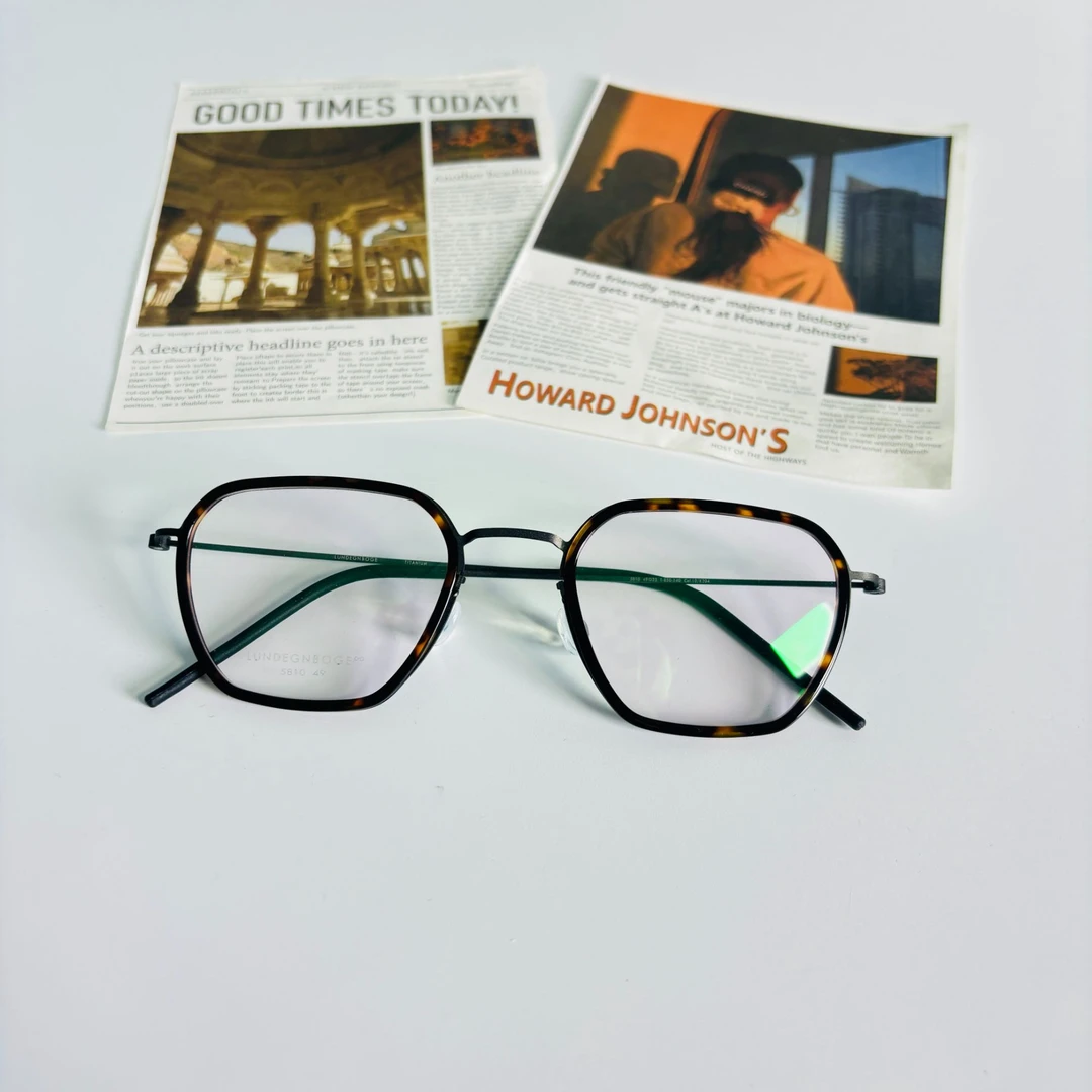 钛加板材5810丹麦设计风格超轻无螺丝眼镜手工网红时尚复古百搭