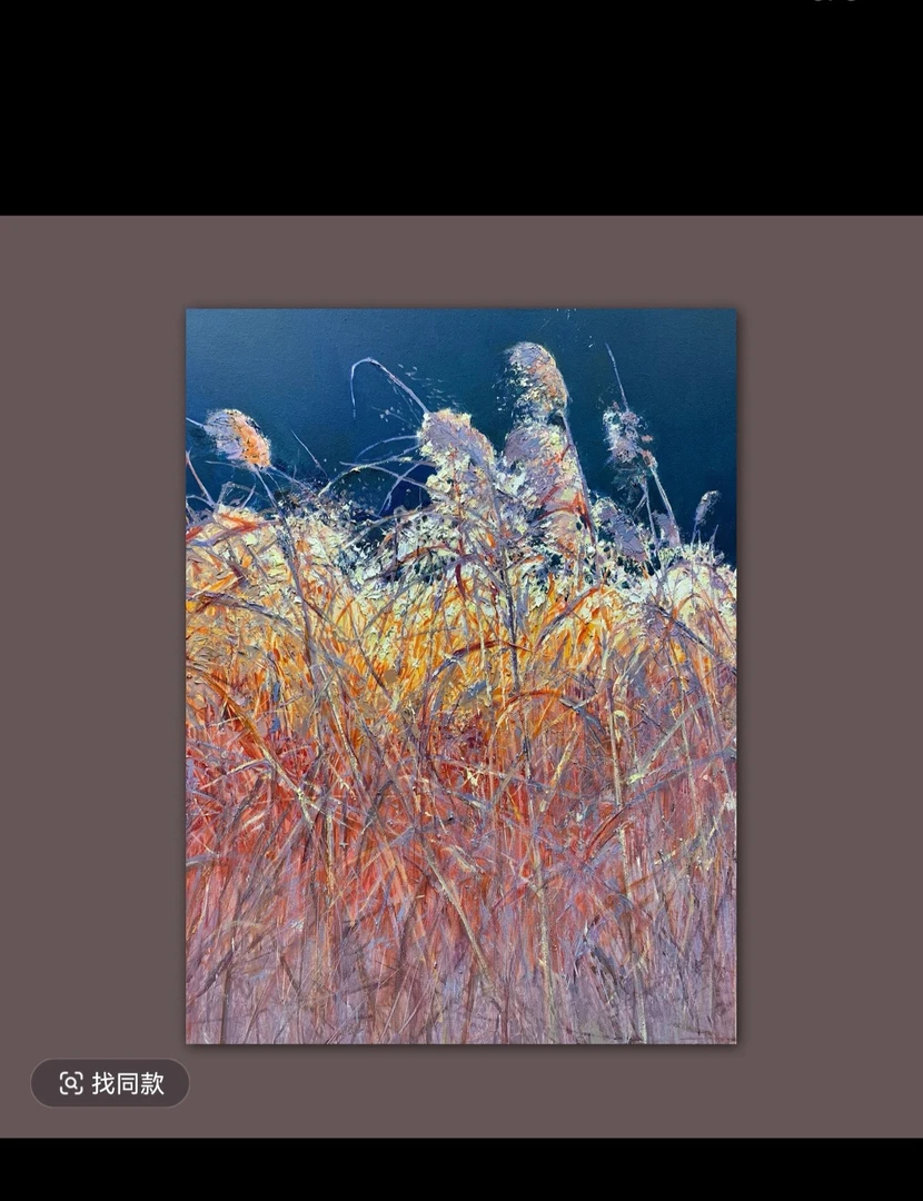 原创手绘油画玫焰碎晶当代艺术装饰画收藏佳品100×150