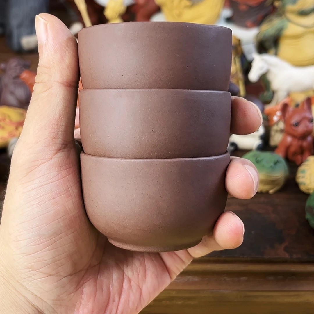 茶杯紫砂客杯紫砂紫泥