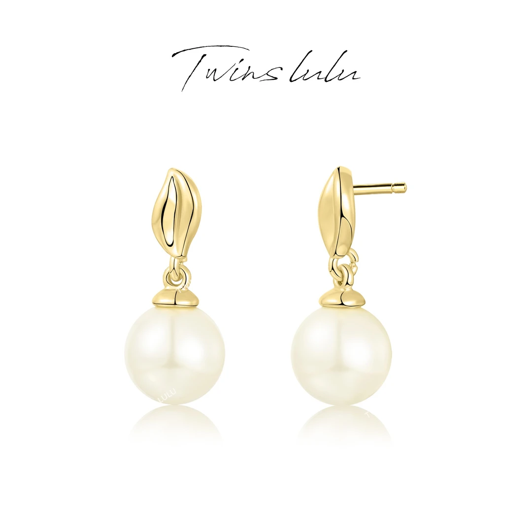 TWINS LULU 镀K金【秋上新】法式气质小巧叶子珠珠耳环TSL1982
