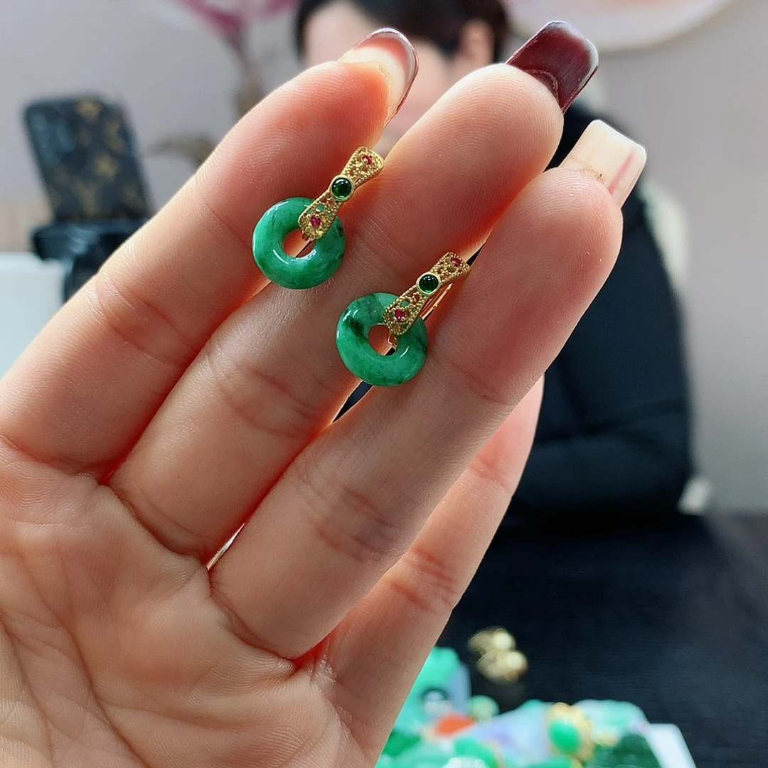 【闪购商品】翡翠耳饰银S925镶嵌，