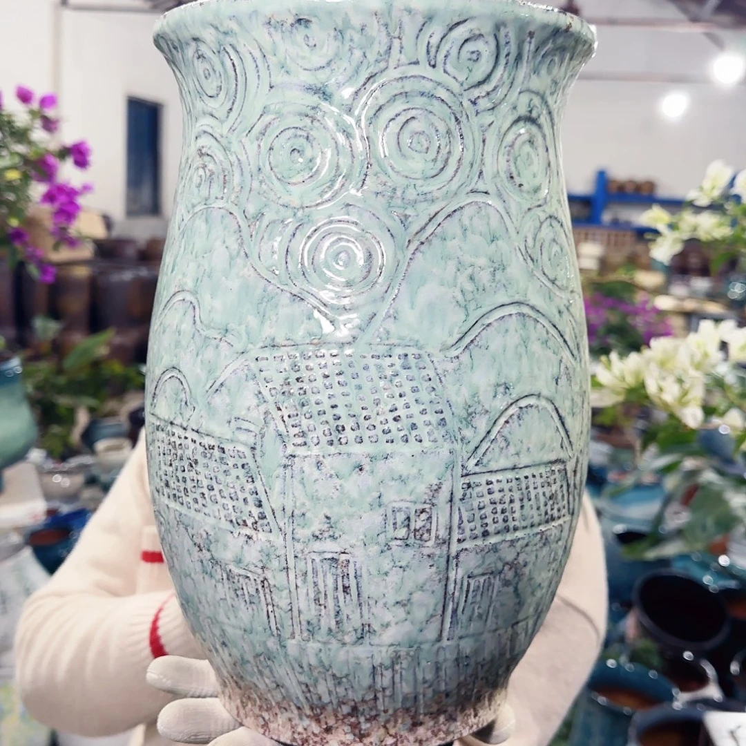 紫砂花盆高30口19