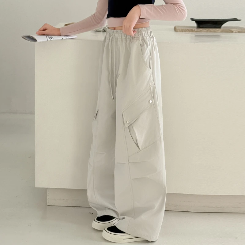 女童工装裤秋装2025新款女大童宽松裤子春秋儿童弯刀休闲裤12岁潮