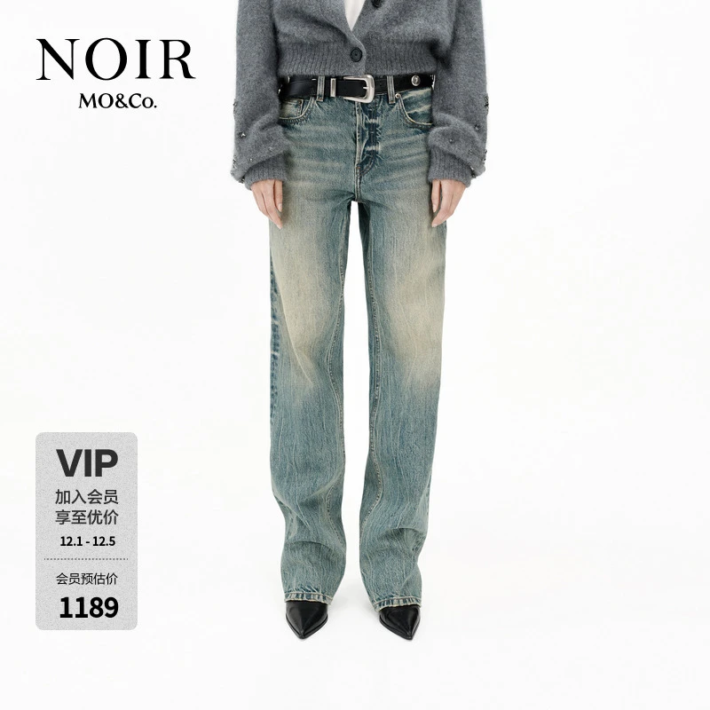 【NOIR系列】MOCO牛仔裤2025春新品重工洗磨MBE1JEN023