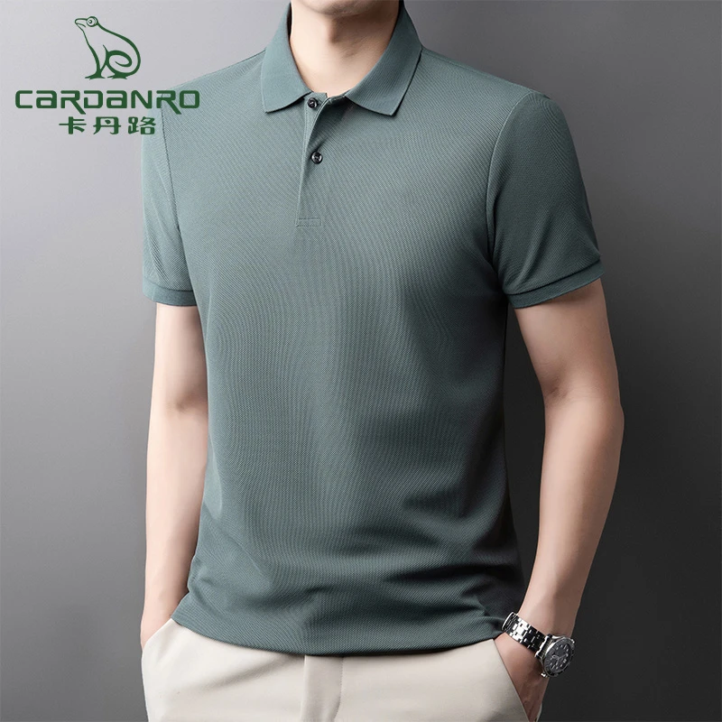 卡丹路新款夏季男士休闲polo衫中青年透气薄款短袖t恤