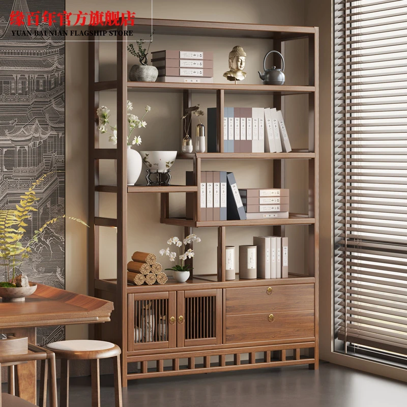 楠竹博古架多宝阁小型紫砂壶摆放架中式茶叶架子茶室置物架展示架