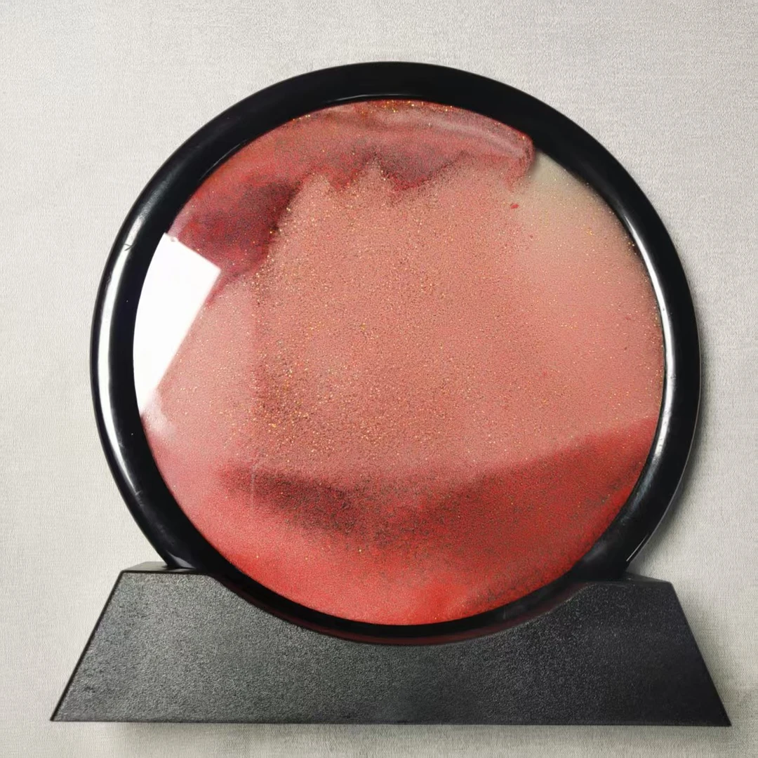 天然辰砂朱砂流沙画高档摆件