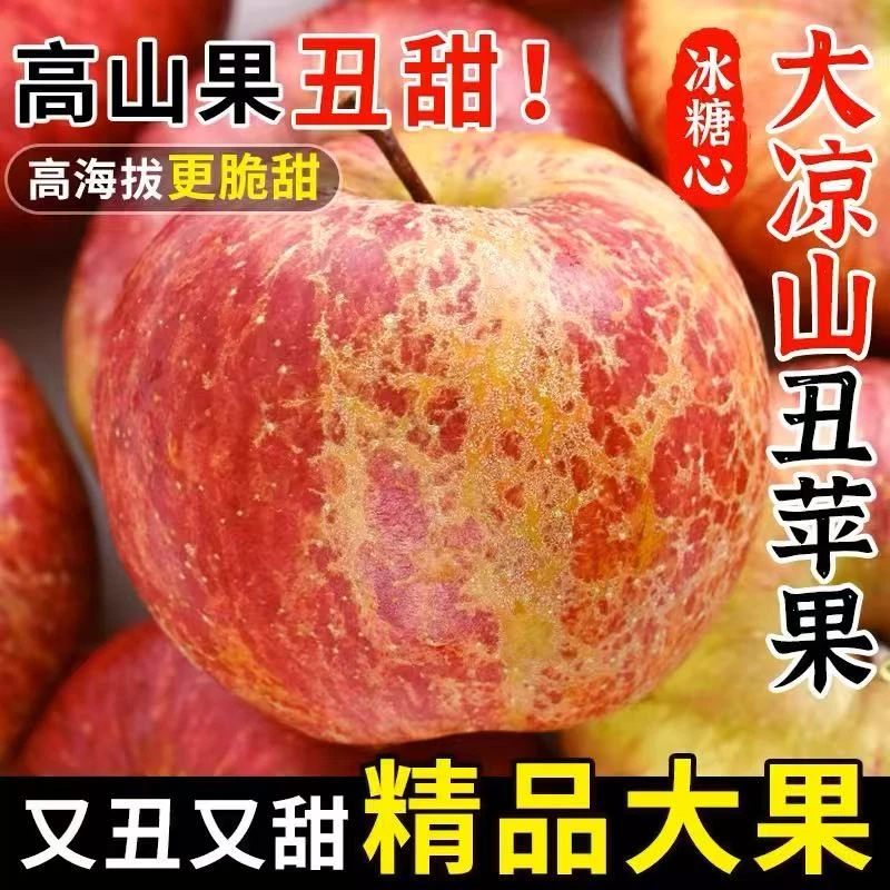 大凉山盐源丑苹果现摘脆甜多汁新鲜当季水果