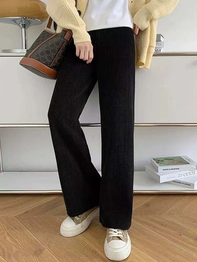 【静姐宠粉】高腰直筒秋冬加绒加厚显瘦百搭阔腿裤2285