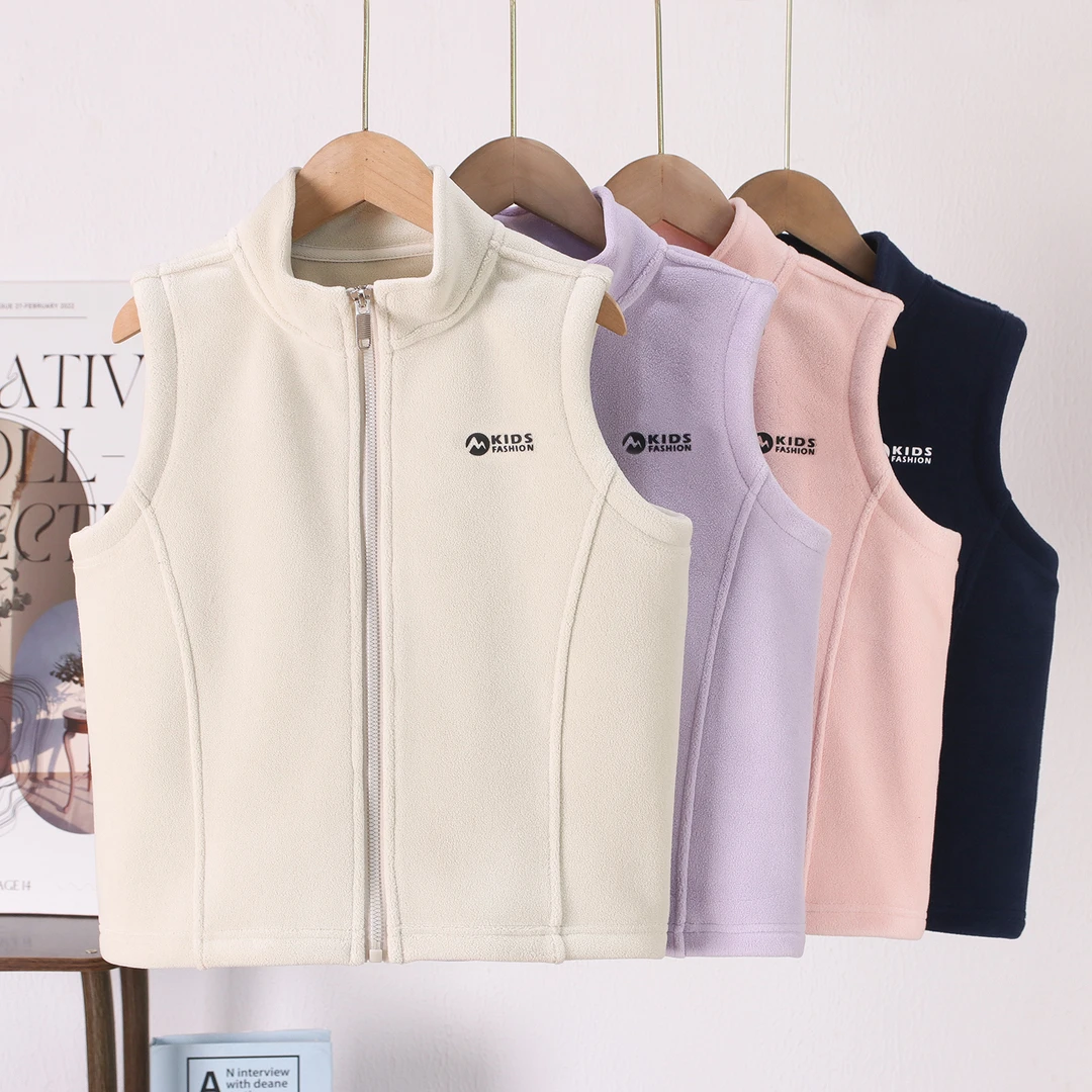 儿童冬款加绒加厚马甲2025新款童装奥粒绒背心保暖时尚洋气简约风