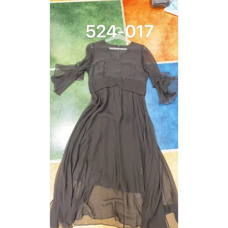 【2024-林姐真丝】重磅100桑蚕丝连衣裙524-017