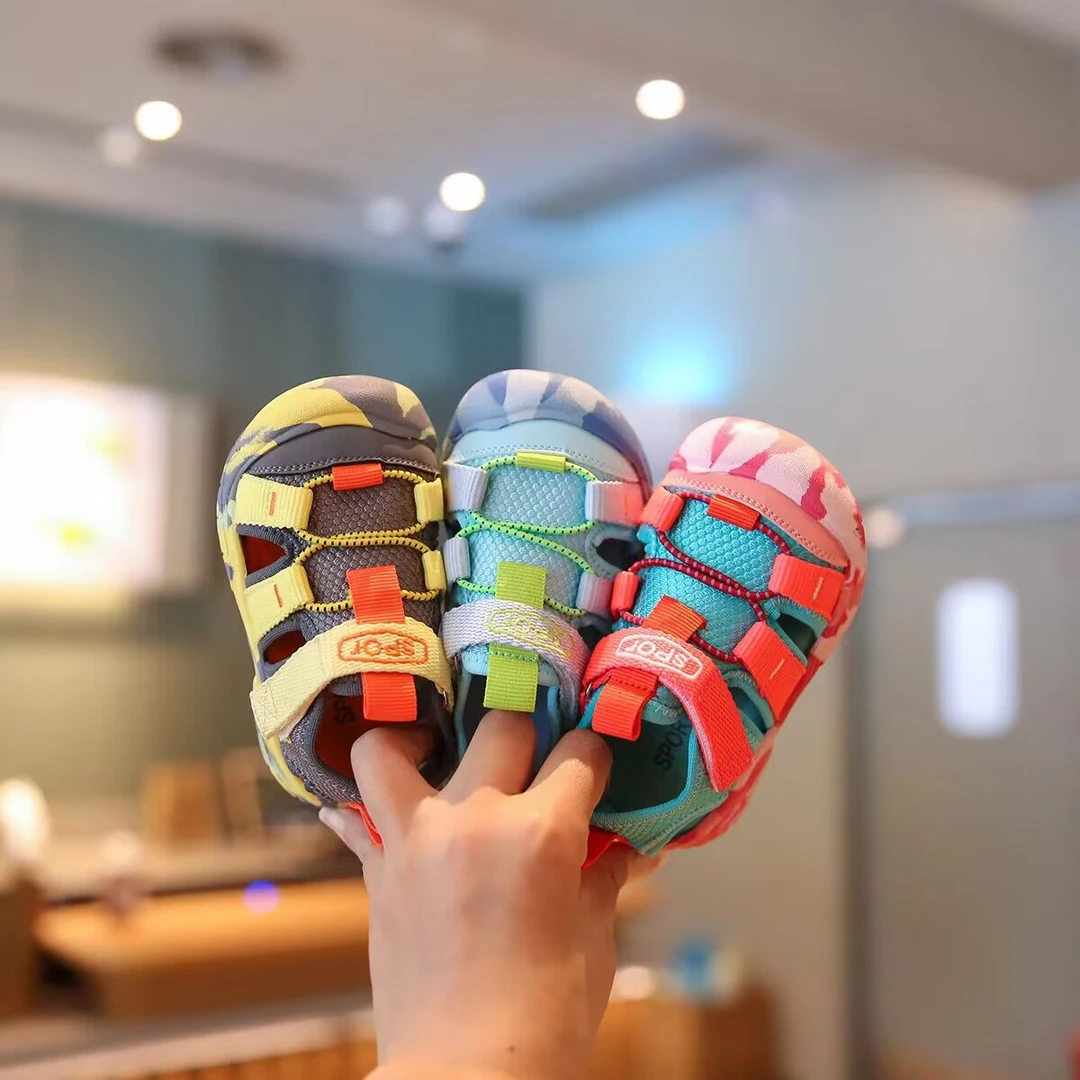 夏季运动学步凉鞋儿童2025新款户外男童涉水鞋子包头防滑溯溪鞋