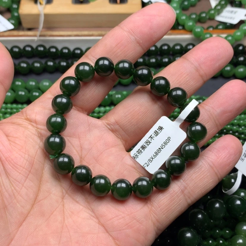 【闪购商品】未镶嵌手链和田玉（碧玉）青**丝10