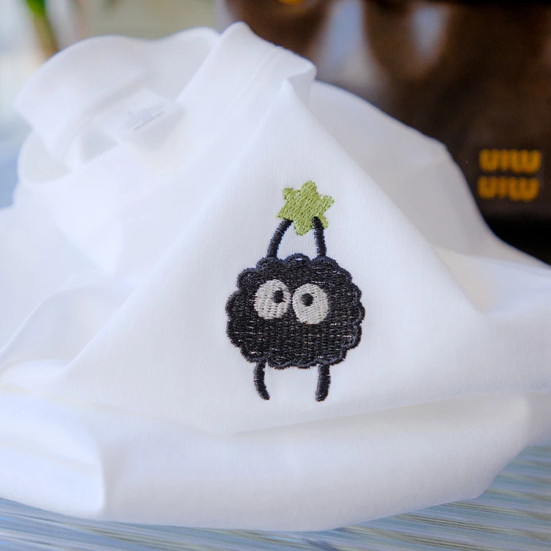 刺绣纯棉白色短袖t恤女2025新款夏爆款男士半袖情侣装打底衫内搭