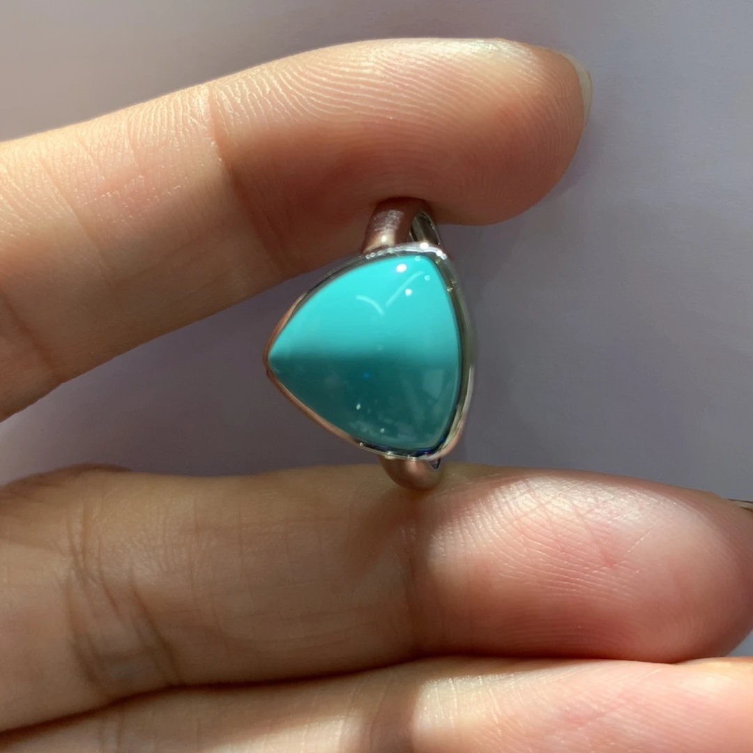 银S925镶嵌绿松石戒指