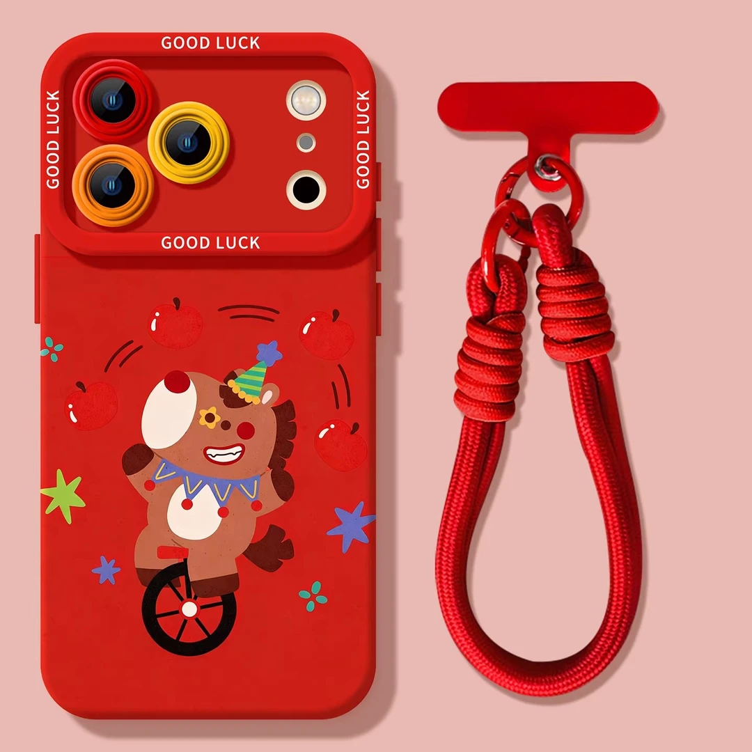 适用马年手机壳苹果17promax新款iphone16新年红色15pro平安喜乐