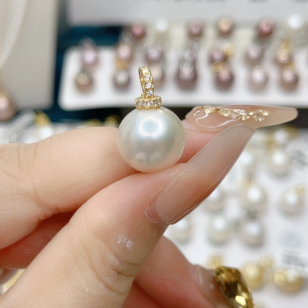 吊坠(不含链)银S925镶嵌淡水珍珠