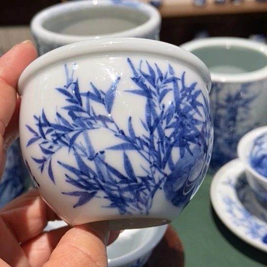 杯和*福利青花竹杯杯杯