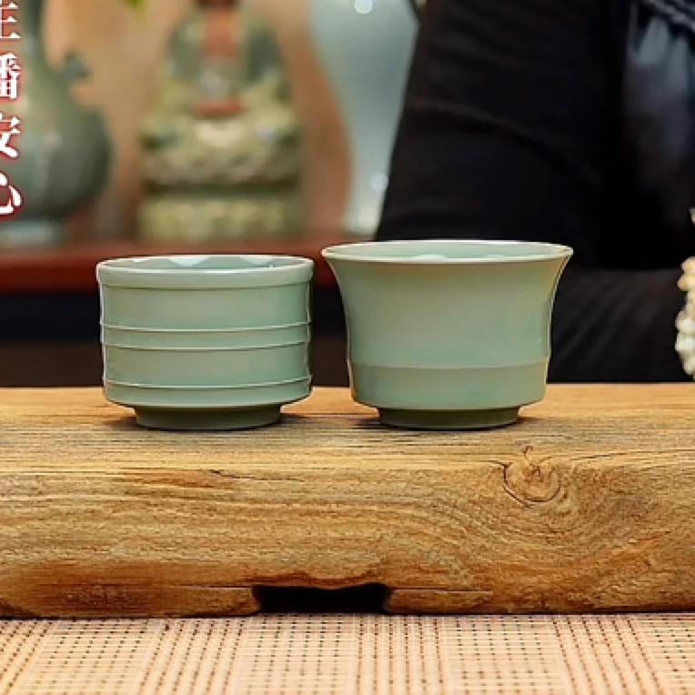 东斗•全手工豆青釉不开片主人杯（100毫升左右不开片）