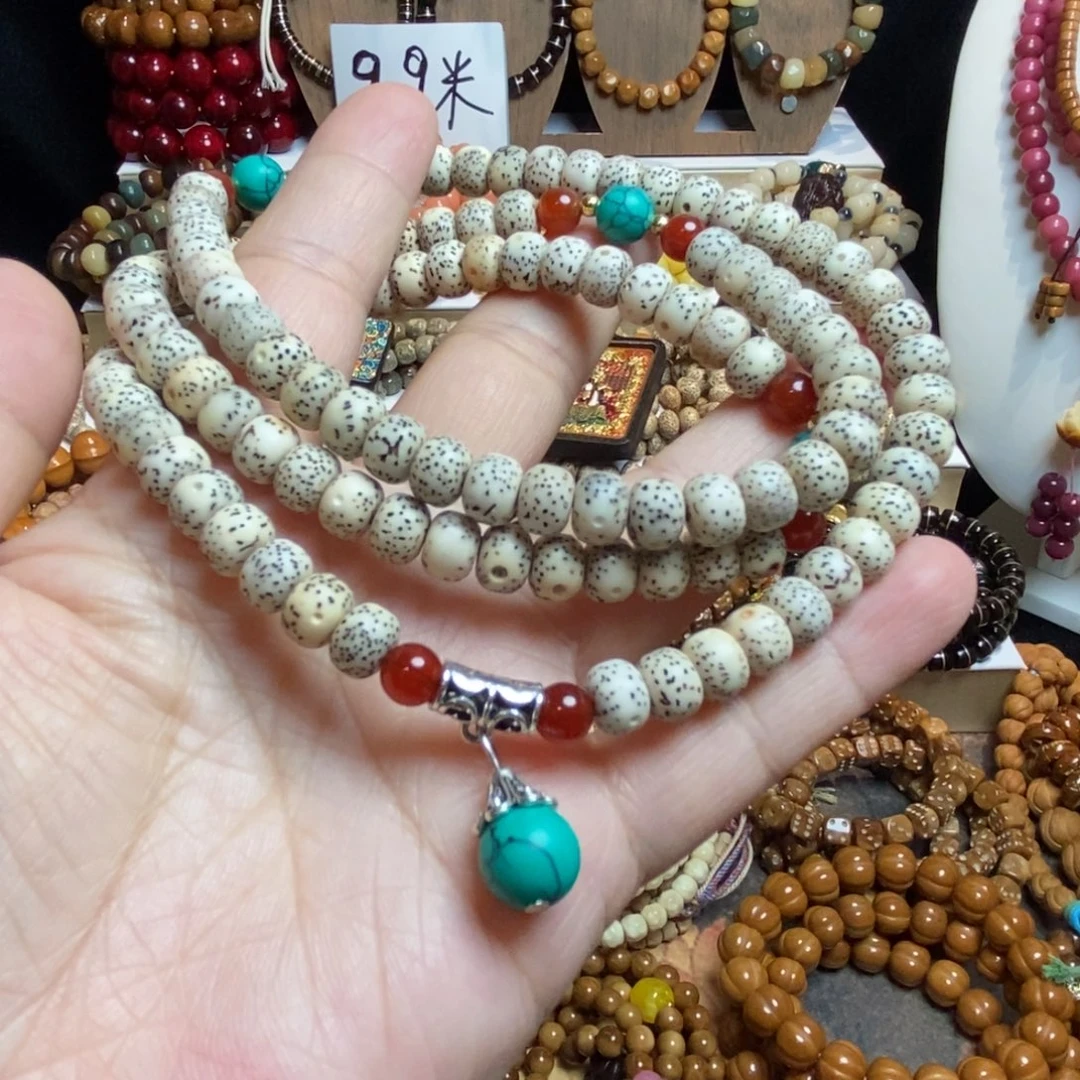 吊坠星月菩提小绿小松卡8 108颗 星月菩提